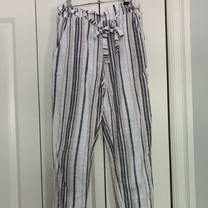 stripped cotton pants